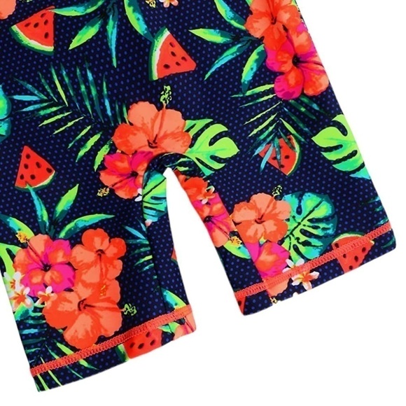 ZYNUNE One Piece Rashguard Swimsuit UV + UPF 50+ Floral/Black Girls Size 10 NWT - Picture 9 of 10